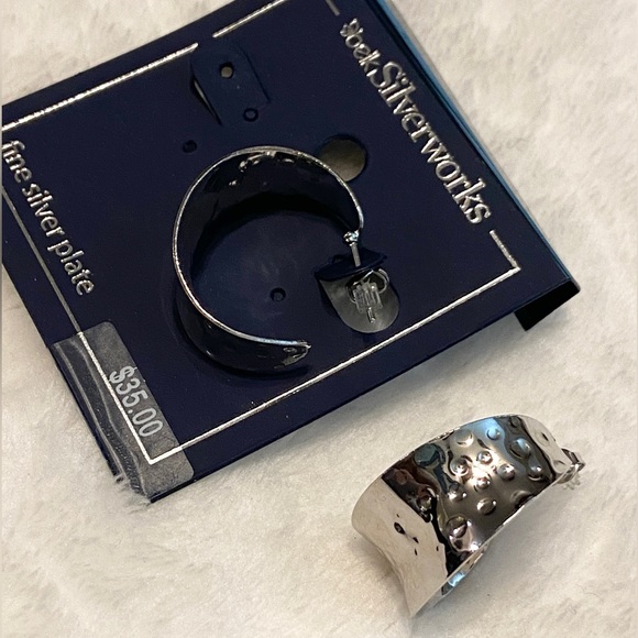 Belk Silverworks Womens Silver Plated Hoop Earrings - Picture 7 of 11